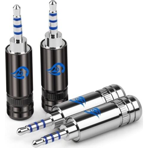 Audio Jack 2.5mm 4 Pole Rhodium Plated Beryllium Copper Earphone Plug DIY Headset Wire Connector Minijack For Soldering Adapter