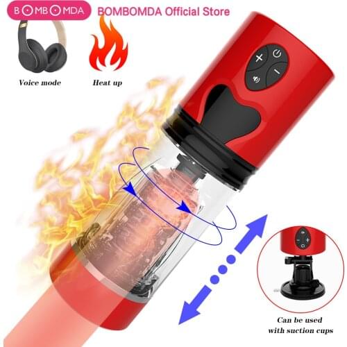 Heating Automatic Telescopic Rotation Male Masturbator Silicone Artificial Vagina Sex Cup Blowjob Sucking Masturbator for Man