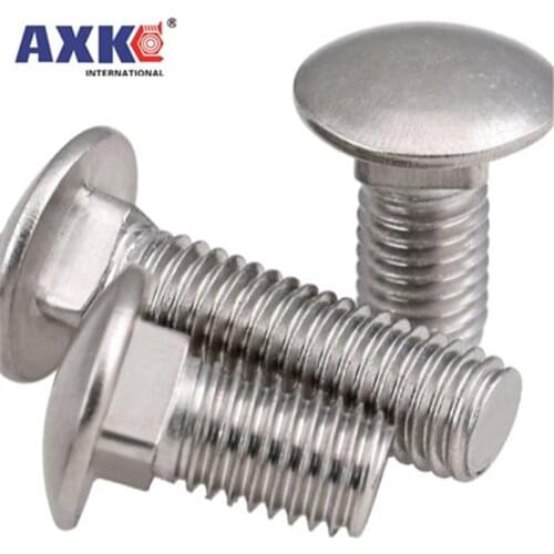 2/10pcs M4 M5 M6 M8 M10 M12 Steel GB12 DIN603 Truss Round Head Square Neck Carriage Screw Coach Bolt for Shelf Desk L= 10-100mm