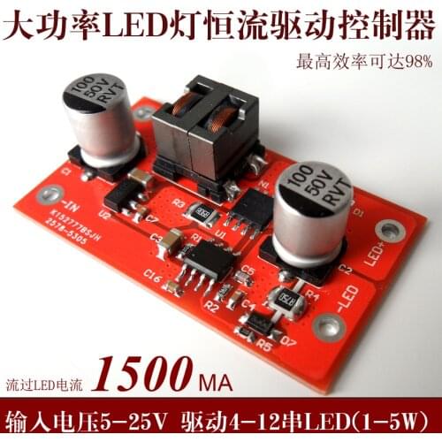Headlight Driver QX5305 High Efficiency Boost LED Constant Current Driver Module 3-12 String (1-5W LED)