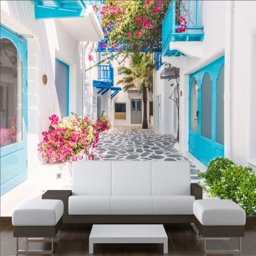 Greece Santorini Architecture Photo Wallpapers for Living Room Bedroom Cafe Restaurant Industrial Decor Mural Wall Paper 3D