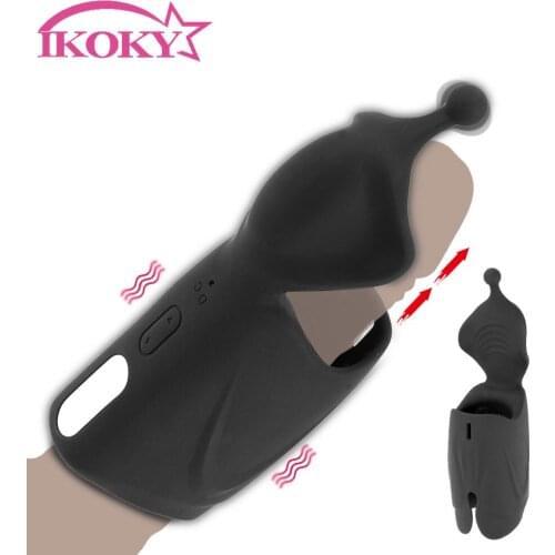 IKOKY Male Penis Vibrator Sex Toys for Men Penis Trainer Male Masturbator Delay Lasting Stamina Trainer Glans Stimulate Massager