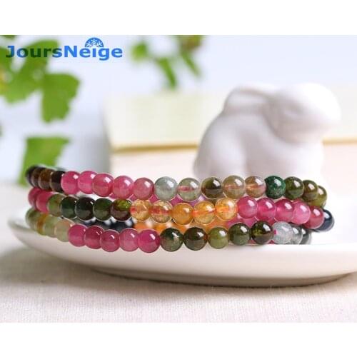 JoursNeige Natural Tourmaline Ice glutinous Stone Bracelets Lucky for Women Multiplelayer Fashion Bracelet Jewelry Accessories