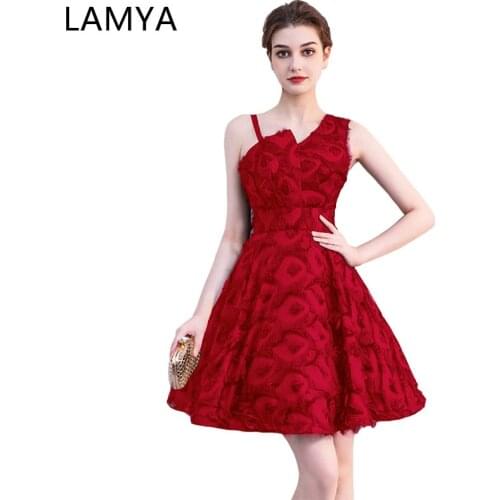 Lamya Womens One Shoulder Evening Dresses