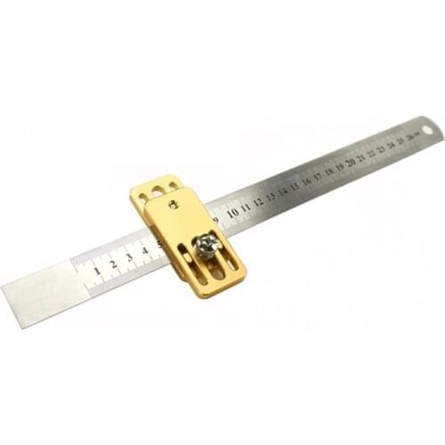 HOT Woodworking Angle Scribing Steel Ruler Positioning Block Scribe Line Drawing Marking Gauge for Carpentry Measuring Tool