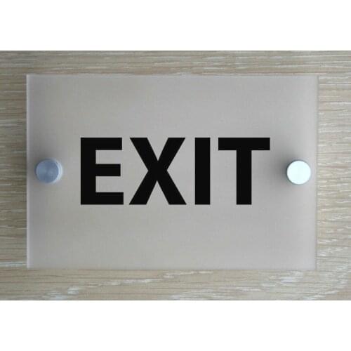 DIY House Number "EXIT" FROSTED ACRYLIC SIGNS - FOR HOTEL / OFFICE / RETAIL / WALLS OR DOORS