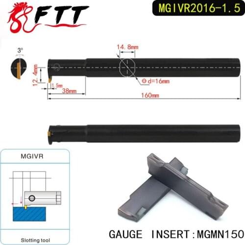 MGIVR2016-1.5 Intermal Parting and Grooving Turning Tool Holder For MGMN150 Insert Right Hand Bars MGMN 150