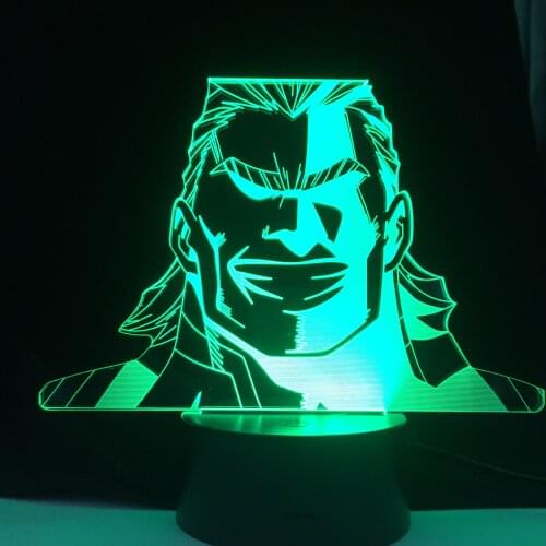 All Might Cartoon Figure 3D USB Lamp Led RGB Night Lights Birthday Cool Gift For Friends Gaming Room Table Colorful Decoration