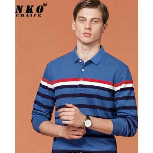 CHAIFENKO 2020 New Autumn Stripe Long Sleeve Polo Shirt Men Fashion Slim Casual Top Tee Men High Quality Business Men Polo Shirt