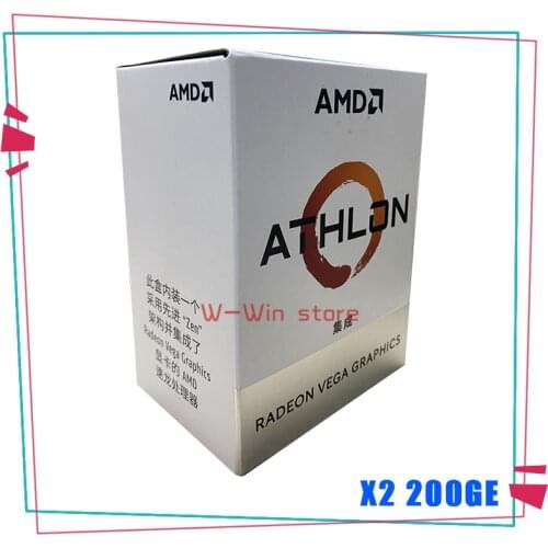 New AMD Athlon 200GE X2 200GE 3.2 GHz Dual-Core Quad-Thread CPU Processor YD200GC6M2OFB Socket AM4 With Cooler Cooling Fan