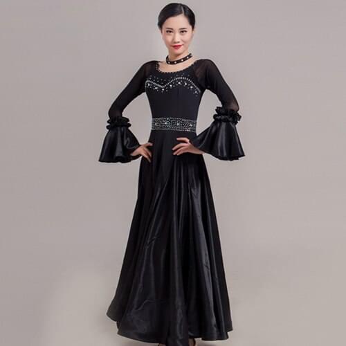 Sequines ballroom waltz dress rumba standard smooth dance dresses Standard social dress Ballroom dance competition dress fringe