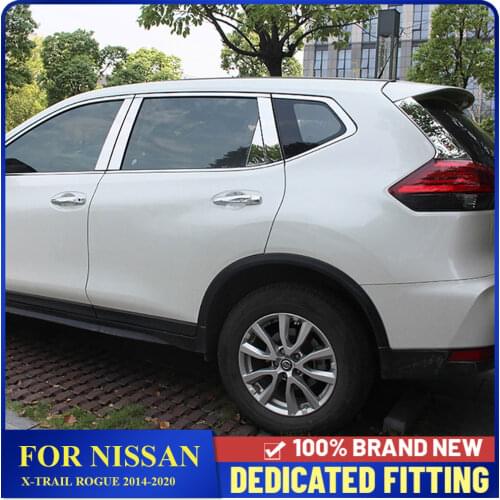 Fit For Nissan X-Trail Rogue 2014 to 2020 Car Window Trims Center Pillar Cover Stickers Auto Accessories 8Pcs/Set