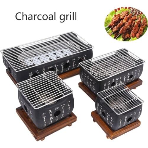 Portable Japanese BBQ Grill Charcoal Barbecue Grills Aluminium Alloy Indoor Outdoor BBQ Grill Pan Barbecue Stove