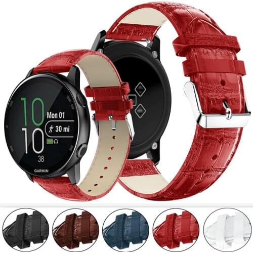 18MM 20MM 22MM Leather Watch Strap For Garmin Venu GarminMove 3 Garmin Active S Vivoactive 4 4S Smart Wrist Quick Release Bands