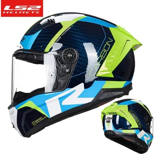LS2 THUNDER full face helmets cascos para moto ls2 ff805 racing carbon fiber motorcycle helmet double D-ring