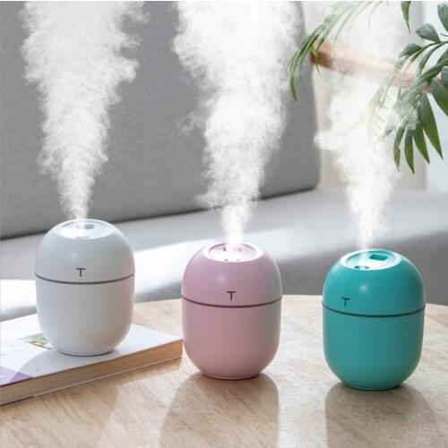 ELOOLE Cute USB MINI Ultrasonic Air Humidifier Aroma Essential Oil Diffuser Spray Mist Maker With LED Light For Home Car