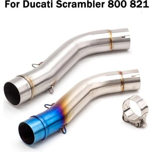 For Ducati Scrambler 800 821 / Monster 797 / Scrambler Icon Motorcycle Middle Link Pipe Stainless Steel Connecting Tube 51mm