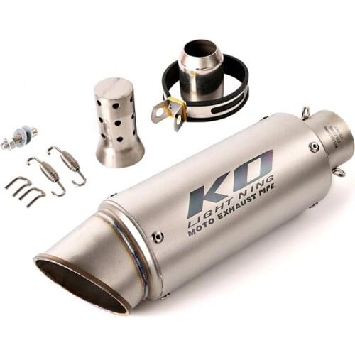 Titanium Color 51mm Motorcycle Exhaust Muffler Pipe Removable Db Killer Escape Universal for Dirt Bike ATV Stainless Steel 300mm