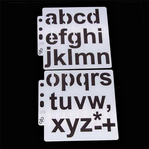 2pcs Letter Scrapbook Stencils Spray Plastic Mold Shield DIY Cake Hollow Embellishment Printing Lace Ruler Valentine