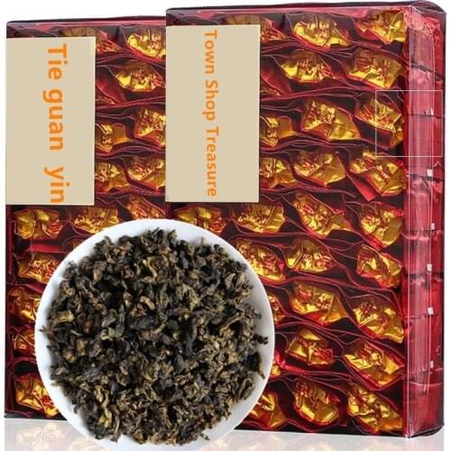 Charcoal Roast Anxi Oolong Tea Charcoal Burnt Flavored Ripe Tea Handmade Wood Carbon Baking Tie kuan yin Tea green food