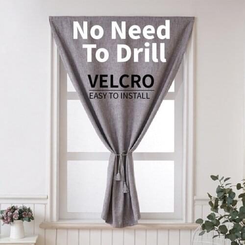 Punch Free Velcro Blackout Curtain for Living Room Bedroom Window Curtain Protective Wall Easy Install Drapes Blinds New Cortina