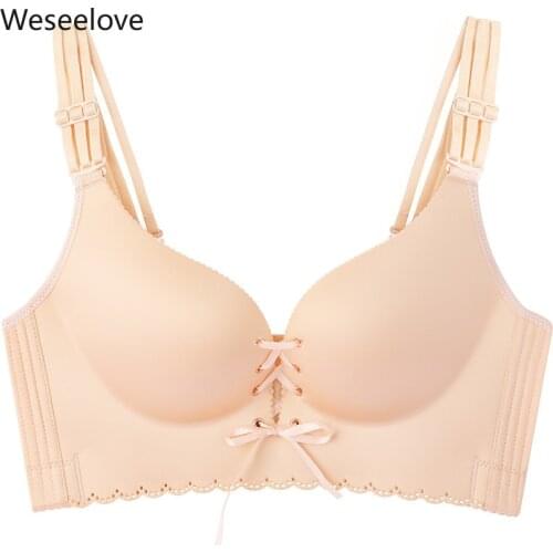 Weseelove Women Sexy Push Up Lingerie Plus Size Large D E Cup Bra Wireless Bralette Underwear Adjustable Free Shipping Bra X36-1