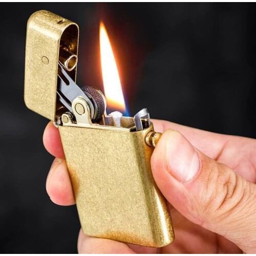 Zorro Automatic Ejection Kerosene Lighter Torrance Retro Pure Copper Handmade Nostalgic Old-fashioned Mens Collection Gifts