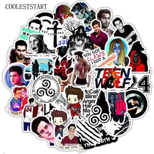 10/50PCS/Pack Classic American TV Show Teen Wolf Stickers For Skateboard Bicycle Laptop Suitcase Guitar PVC Waterproof Sticker