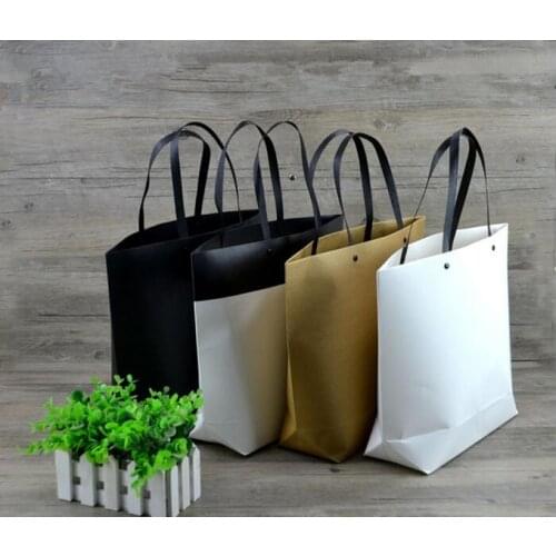 100PCS/LOT 2019 New Style Paper Bag/Paper Gift Bag Packing Bag Thickening Shoopping Bag Accept Customized