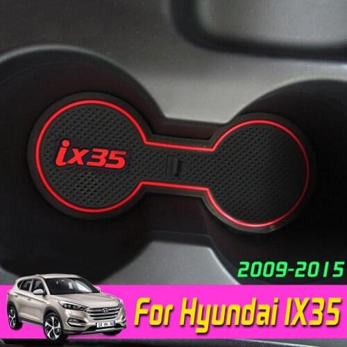 16PCS For Hyundai IX35 2009-2015 Car Inner Gate Slot Pad Non-slip Cup Mat Anti Slip Door Groove Mat Interior Accessories Styling