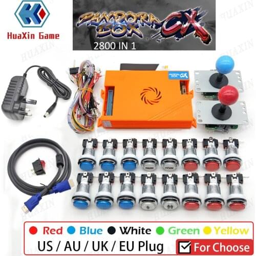2 Player 2800 in 1 Pandora Box CX Kit Copy SANWA Joystick,Chrome LED Push Button DIY Arcade Machine Home Cabinet with Tutorial