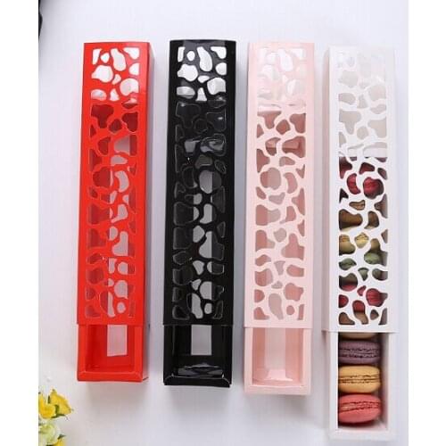 26*5.5*3.7cm 100Pcs Cookie Cake Macaron Chocolate Kraft Paper Box Christmas Birthday Party Gifts Packaging Boxes