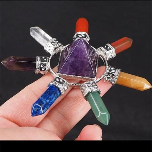 7 Chakra Stones Reiki Healing Crystal With Engraved Chakra Symbols Holistic Balancing Polished Palm Stone Gift STO05