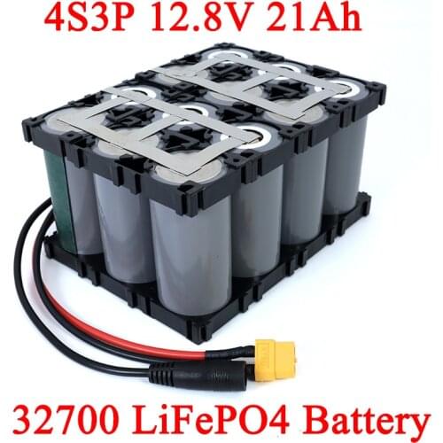 32700 Lifepo4 Battery Pack 4S3P 12.8V 21Ah with 4S 20A Maximum 60A Balanced BMS for Electric Boat Uninterrupted Power Supply 12V