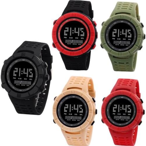 Men Watches Adjustable Multi-function Fashion Waterproof Student Round Dial Outdoor Sport Watch Digital WristWatch Gift Relojes