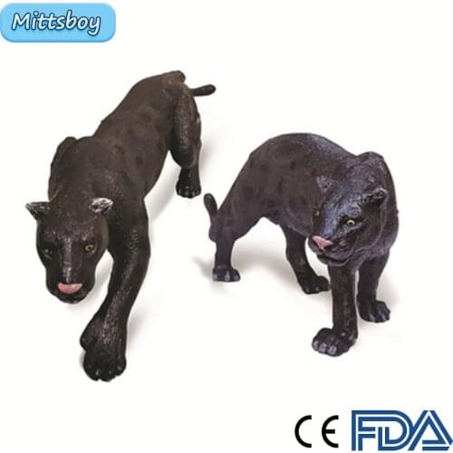 New Simulation 14.5x4.5mm Wil Animals Models Action Figures Block Panther Collection Dolls Toy for Children Gift Decoration Toys