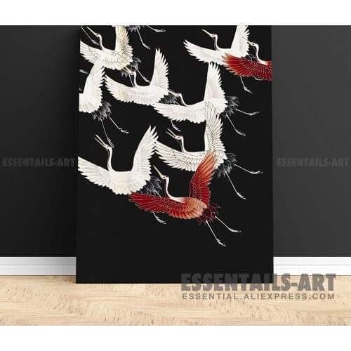 Japanese style Flying Cranes Canvas Wall Art Painting Decor Bedroom study Living kid Room Home Decoration Prints