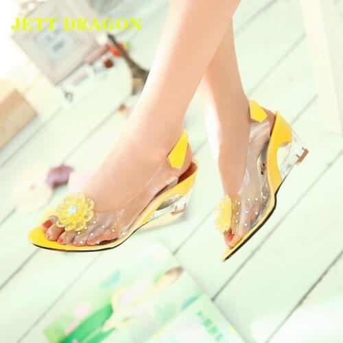 JETT DRAGON Black White Soft PVC Women Sandals Fashion Crystal Heeled Slingbacks Summer Shoes High Heels Wedding Bride Shoes 41