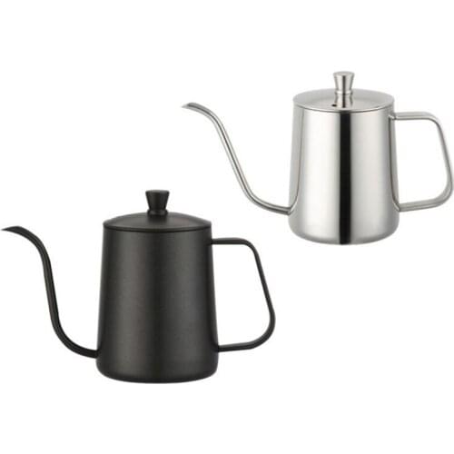 600ml 304 Stainless Steel Long Narrow Mouth Coffee Pot Water Tea Pot With Lid Drip Creative Kettle Office Teapot Kitchen Tools