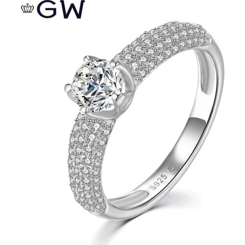 Women Wedding Bands Rings 1ct Lab Diamond D Color Moissanite Engagement Ring Silver Moissanite Hearts and Arrows Ring