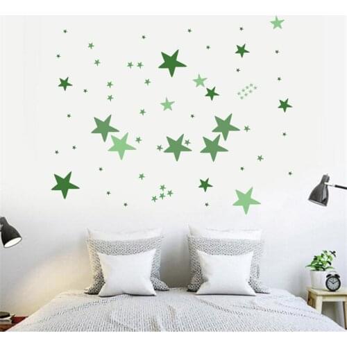 Colorful stars polka dots vnyl Stickers Room Decor Art Murals Removable Waterproof Wallpaper Home for Wall Nursery Baby DCTOP