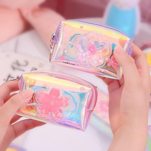 Laser Small Coin Wallet Women Transparent Pvc Purses& Wallets Kids Girls Cute Clear Rainbow Mini Purse Fashion Coin Pouch Female
