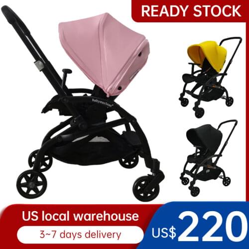 Popular Lightweight Baby Stroller For Travel Foldable Baby Pushchair Newborn Can Sit Lie Down Backrest Adjustable Mechanically