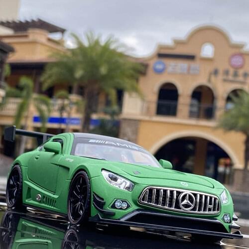 Large Size 1:24 AMG-GT Sports Alloy Car Model Diecast Metal Vehicles Toy Car Model Simulation Sound Light Collection Kids Gift