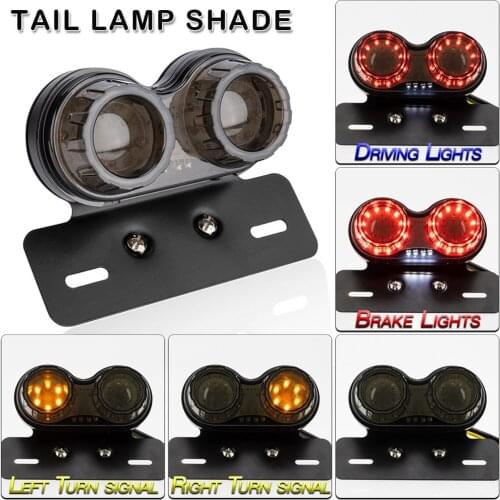 Motorcycle Retro LED Twin Dual Tail Turn Signal Tail Light LED Brake Rear Lights Indicators Lamps For Street Bike Cruiser Chop