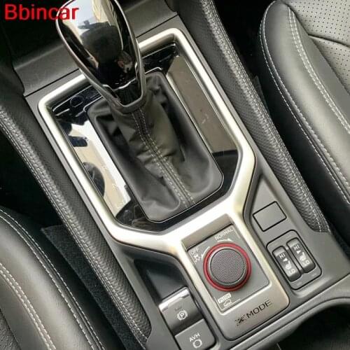 Bbincar For Subaru Forester SK 2018 2019 Interior Accessory Gear Shift Box Panel Sticker Decoration Frame Cover Trim ABS Chrome