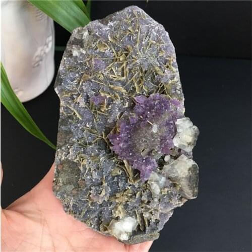 Natural Amethyst Crystal Fish-Eye Mineral Specimen Home Dec Stone Collection
