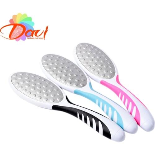 1 piece Heel File For Pedicure Foot Grater Plastic Handle Scrubber Stainless Steel Feet File Scrub Rasp For Legs Wholesale