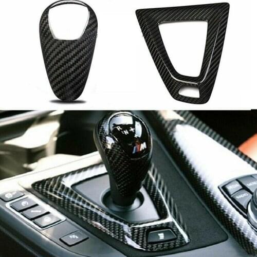 Carbon Fiber Gear Shift Knob & Surround Cover Fit For BMW M2 M3 M4 M5 X5M X6M 2014