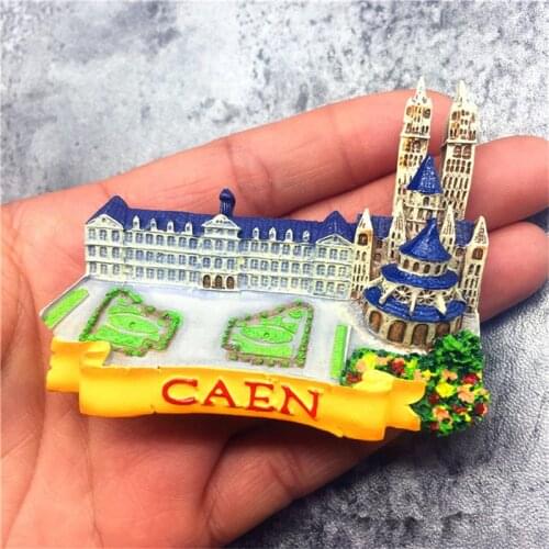 Resin 3D Fridge Magnets Caen France Souvenirs Refrigerator Magnetic Stickers Home Decoration